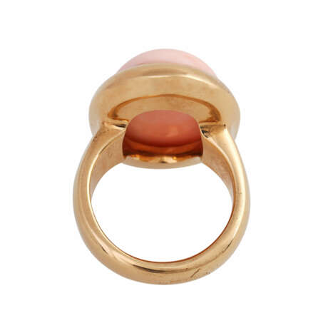 Ring mit ovaler Engelshautkoralle, Cabochon ca. 21,5x16 mm, - Foto 4