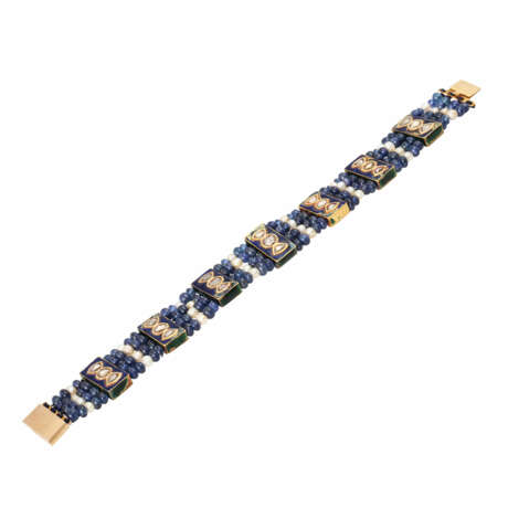 Armband mit Saphirlinsen und Zuchtperlen - photo 3