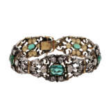 Armband mit grünen Turmalinen und Diamantrosen - Foto 1