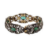 Armband mit grünen Turmalinen und Diamantrosen - Foto 2
