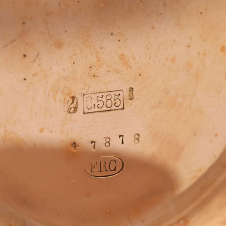 Taschenuhr mit Viertelrepetition, ca. Anfang 20. Jahrhundert Lepine-Gehäuse in Gold 14K. - photo 6