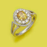 Hochqualitätvoller Fancy-Vivid-Yellow Diamantring - Foto 1