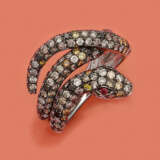 Dekorativer Schlangenring mit Diamantbesatz - фото 1