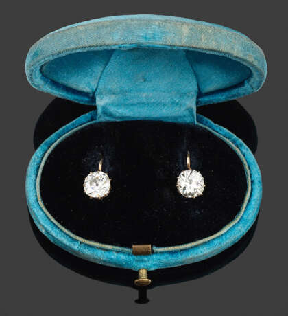 Paar Belle Epoque-Diamantohrringe - Foto 1