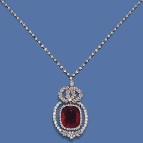 Elegantes Juwelen-Diamantcollier mit russischem Rubellit - фото 1