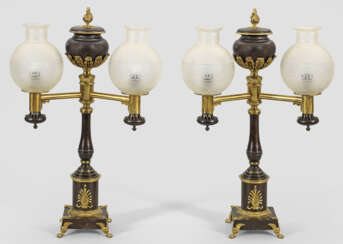 Paar Empire-Schreibtischlampen