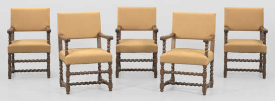 Satz von fünf Armlehnstühlen im Barock-Stil - photo 1