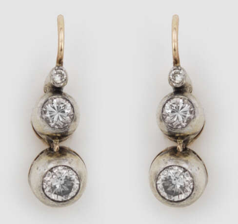 Paar russische Diamantohrringe - Foto 1