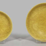 Zwei gelbe Schälchen mit Drachendekor - Foto 1