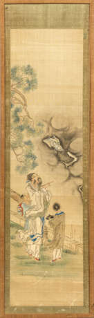 Drei chinesische Stockbilder mit Seidenstickereien - Foto 1