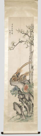 Großes Chinesisches Rollbild mit Fasanenpaar - Foto 1
