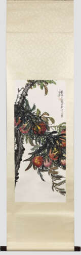 Chinesisches Rollbild mit Pfirsichdekor - Foto 1