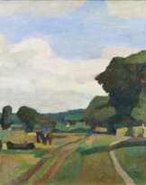 Worpsweder Landschaft mit Pferdefuhrwerk