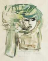 H. neben der Blumenvase