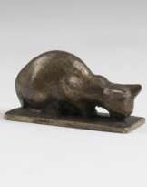 Kleine Tierbronze 'Trinkende Katze'