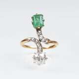 Jugendstil Diamant-Smaragd-Ring - Foto 1
