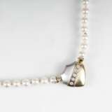 Perlenkette mit Brillant-Schließe - Foto 1