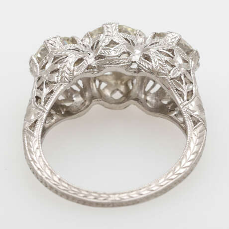 Ring mit 3 Diamanten im Altschliff ca. 3,6 Karat, - фото 4