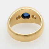 Bandring mit 2 Diamanten und 1 Saphir-Cabochon. - photo 4