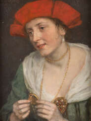 LADY WITH RED HAT