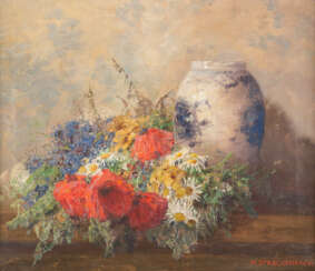 STILLLEBEN MIT MOHN UND PORZELLANVASE