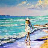 “A walk by the sea” Canvas Oil paint Impressionist Marine 2019 - photo 1