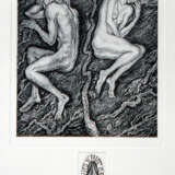 Adam and Eva Paper Engraving Realism Mythological painting St. Petersburg 2007 - photo 1