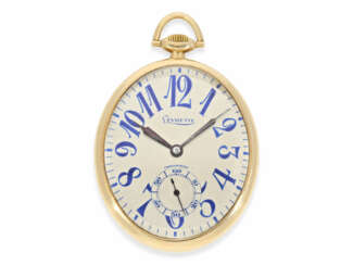 Taschenuhr/Halsuhr: elegante Jugendstil-Taschenuhr mit seltenem ovalen Gehäuse, "Chronometre Levrette", Braunschweig & Cie. La Chaux-de-Fonds, ca.1915