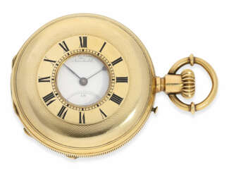 Taschenuhr: frühe Halbsavonnette feiner Qualität, Ankerchronometer Borel & Courvoisier Neuchatel No.48076, ca. 1865