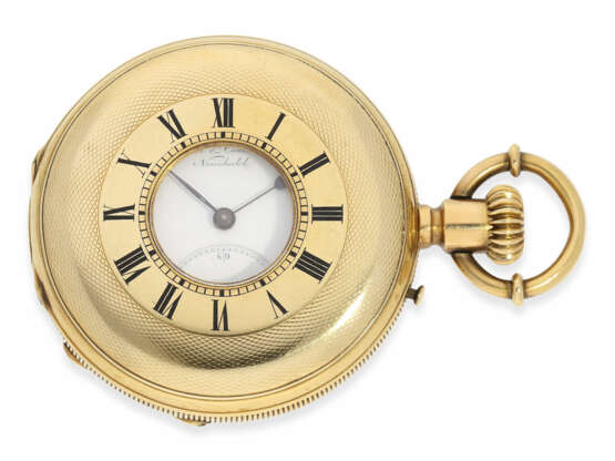 Taschenuhr: frühe Halbsavonnette feiner Qualität, Ankerchronometer Borel & Courvoisier Neuchatel No.48076, ca. 1865 - фото 1