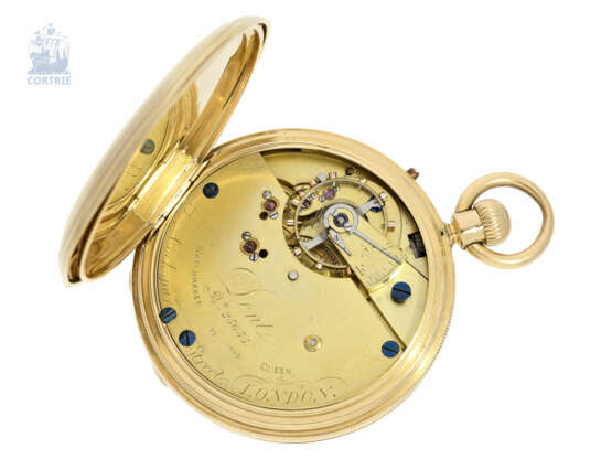 Taschenuhr: sehr feine englische Goldsavonnette, Dent London No.25655, Watchmaker to the Queen, geliefert an A. Boulant, ca.1875 - photo 4