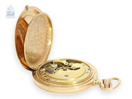 Taschenuhr: besonders schweres und hochwertiges Longines Taschen-Chronometer Kaliber 21.53, 14K Rotgold, um 1900 - photo 2