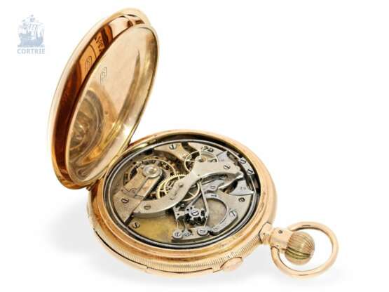 Taschenuhr: komplizierte Genfer Taschenuhr mit 5-Minuten-Repetition und Chronograph, gefertigt für den amerikanischen Markt, Timing & Repeating Watch Co., Geneva, um 1910 - Foto 6