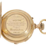Taschenuhr: prächtig dekorierte, schwere goldene Taschenuhr mit Repetition und Chronograph, Montandon Geneve No. 17895, ca. 1890 - Foto 4