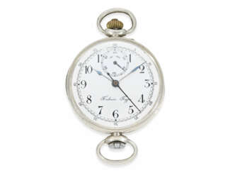 Taschenuhr/Armbanduhr: sehr frühe, silberne Armbanduhr von Pavel Buhre, Uhrmacher des russischen Zaren, vermutlich ca. 1910