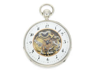 Taschenuhr: große, beidseitig skelettierte Schlagwerks-Uhr feinster Qualität, hervorragender Erhaltungszustand, signiert Breguet No. 6021, ca.1830
