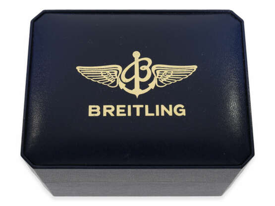 Armbanduhr: sportlicher vintage Breitling Chronograph, "Chronomat Ref. 81950 Serie Speciale", Sondermodell mit massiver 18K Goldlünette, Komplett-Set mit Originalpapieren, Originalbox und Originalrechnung von 1992 - Foto 6