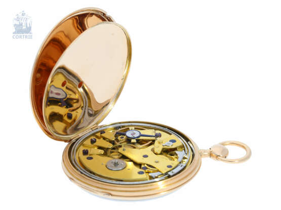 Taschenuhr: große, hochfeine französische Repetier-Uhr mit besonderem, dezentralen Zifferblatt, ca. 1800 - Foto 3