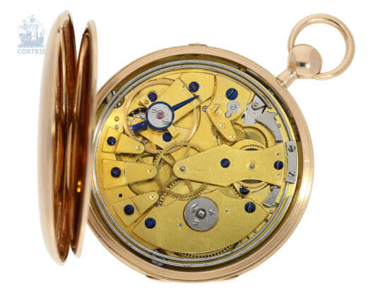 Taschenuhr: große, hochfeine französische Repetier-Uhr mit besonderem, dezentralen Zifferblatt, ca. 1800 - Foto 5