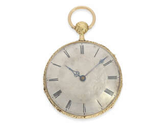 Taschenuhr: französische Lepine mit Repetition, feine, seltene Werksqualität mit Rubinzylinder, Temperaturkompensation und früher Stoßsicherung, ca. 1830