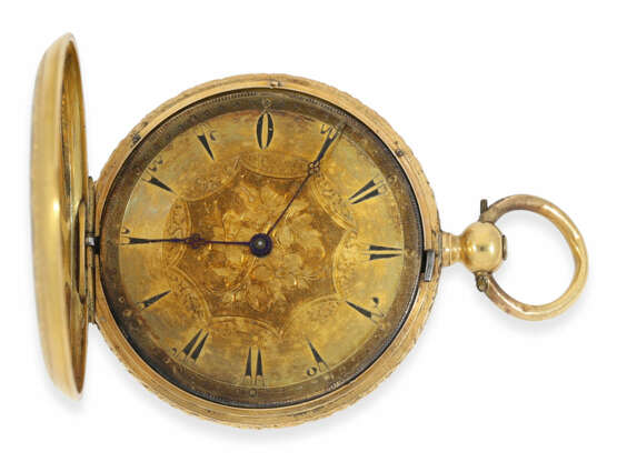 Taschenuhr: hochwertige Gold/Emaille-Savonnette mit 2 Wechsel-Zifferblättern und Originalbox No.1786, gefertigt für den osmanischen Markt, ca. 1850 - Foto 5