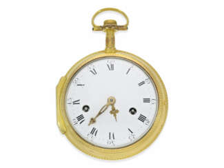 Taschenuhr: große, imposante Clockwatch mit Stundenrepetition und Stunden-Selbstschlag, signiert Lepine a Paris, ca.1800