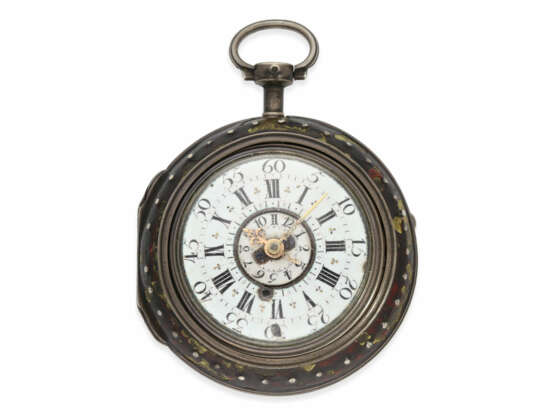Taschenuhr: frühe Doppelgehäuse-Spindeluhr mit Alarm, vermutlich englisch, ca.1730 - photo 1