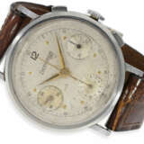 Armbanduhr: sehr seltener Eberhard "oversize" Spezial-Chronograph in Edelstahl, ca.40mm!, ca.1945 - Foto 4