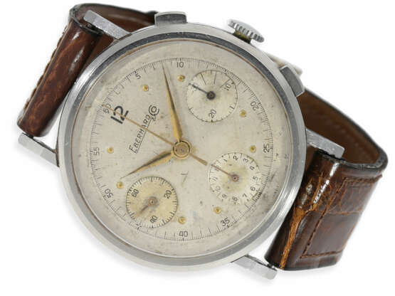 Armbanduhr: sehr seltener Eberhard "oversize" Spezial-Chronograph in Edelstahl, ca.40mm!, ca.1945 - photo 4