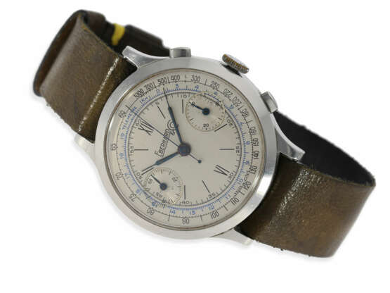 Armbanduhr: sehr früher, großer Eberhard Chronograph in Stahl, ca. 1938 - фото 1