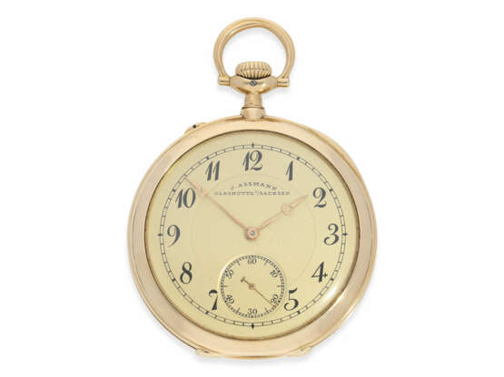 Taschenuhr: attraktive Glashütter Präzisionstaschenuhr von sehr feiner Qualität, Julius Assmann No. 21299, ca. 1905 - фото 1
