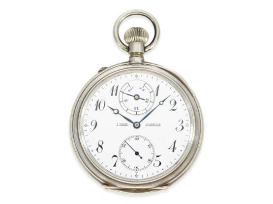Taschenuhr: extrem rares Lange & Söhne Beobachtungschronometer mit Karussell und Gangreserve-Anzeige, ALS No.62962, ca.1912, mit Stammbuchauszug - Foto 1