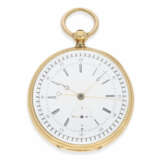Taschenuhr: hochfeiner, früher Chronograph mit unabhängiger Sekunde und blitzender 1/4-Sekunde, Schweiz ca. 1860 - Foto 1