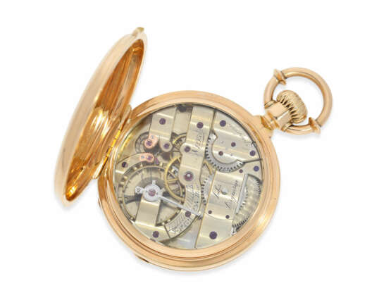 Taschenuhr: ausgesprochen schweres Ankerchronometer mit patentierter Bügel-Zeigerstellung, Jules Jürgensen No.12959, ca.1874 - Foto 2